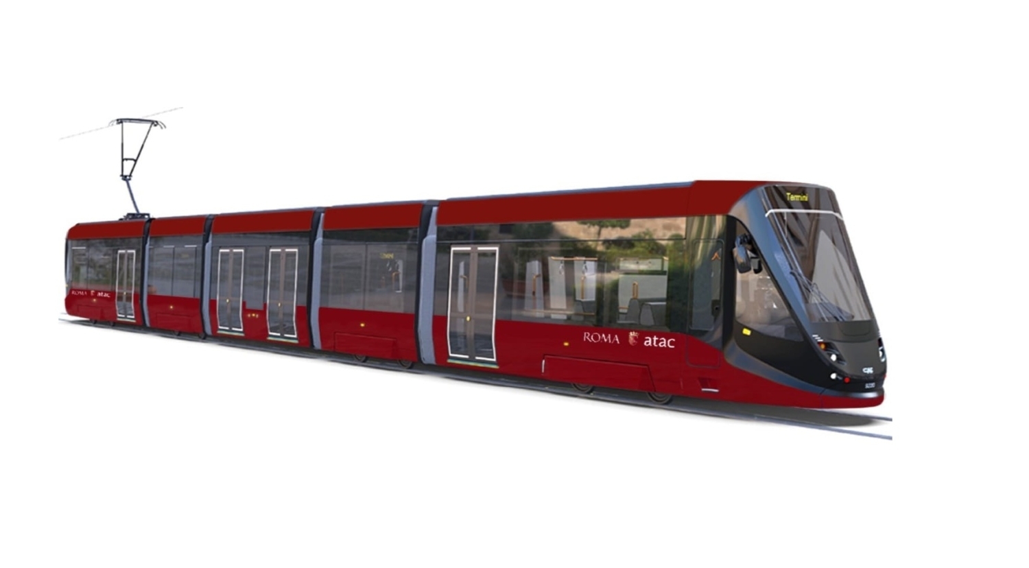 Designový návrh nových tramvají CAF Urbos pro Řím. (zdroj: radnice města Říma)