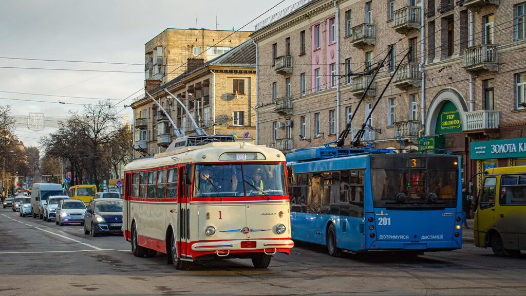 Historický trolejbus Škoda 9 Tr v Rivne